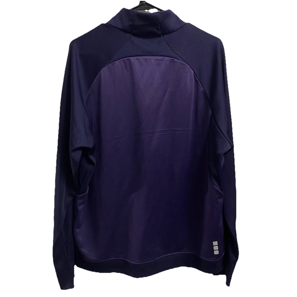 Elevate Men's Full Zip-Up 100% Polyester Purple & Navy Jacket Shirt Sz. L-NWOT - Picture 3 of 8